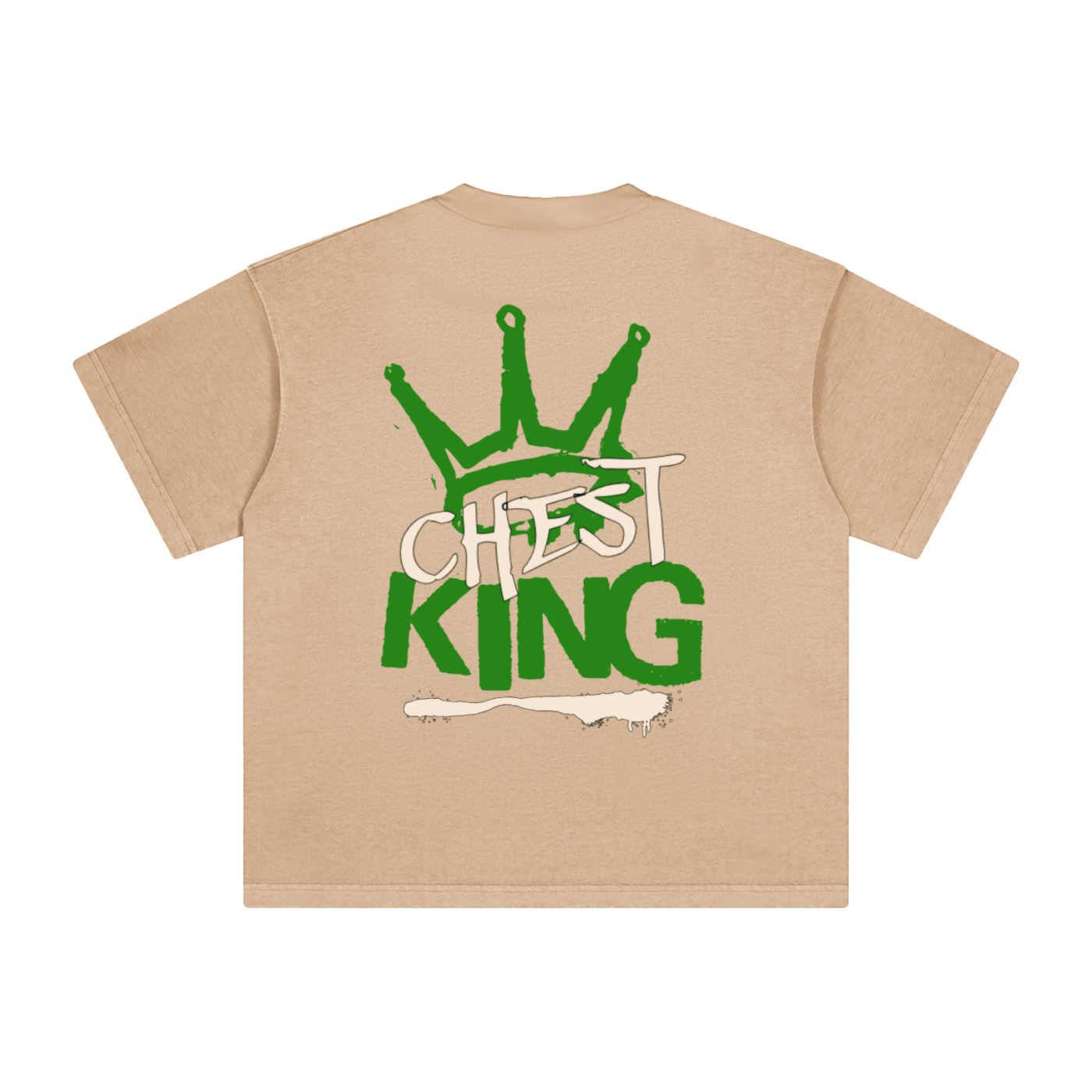 Heavyweight vintage washed gym tee with bold slogan and image.