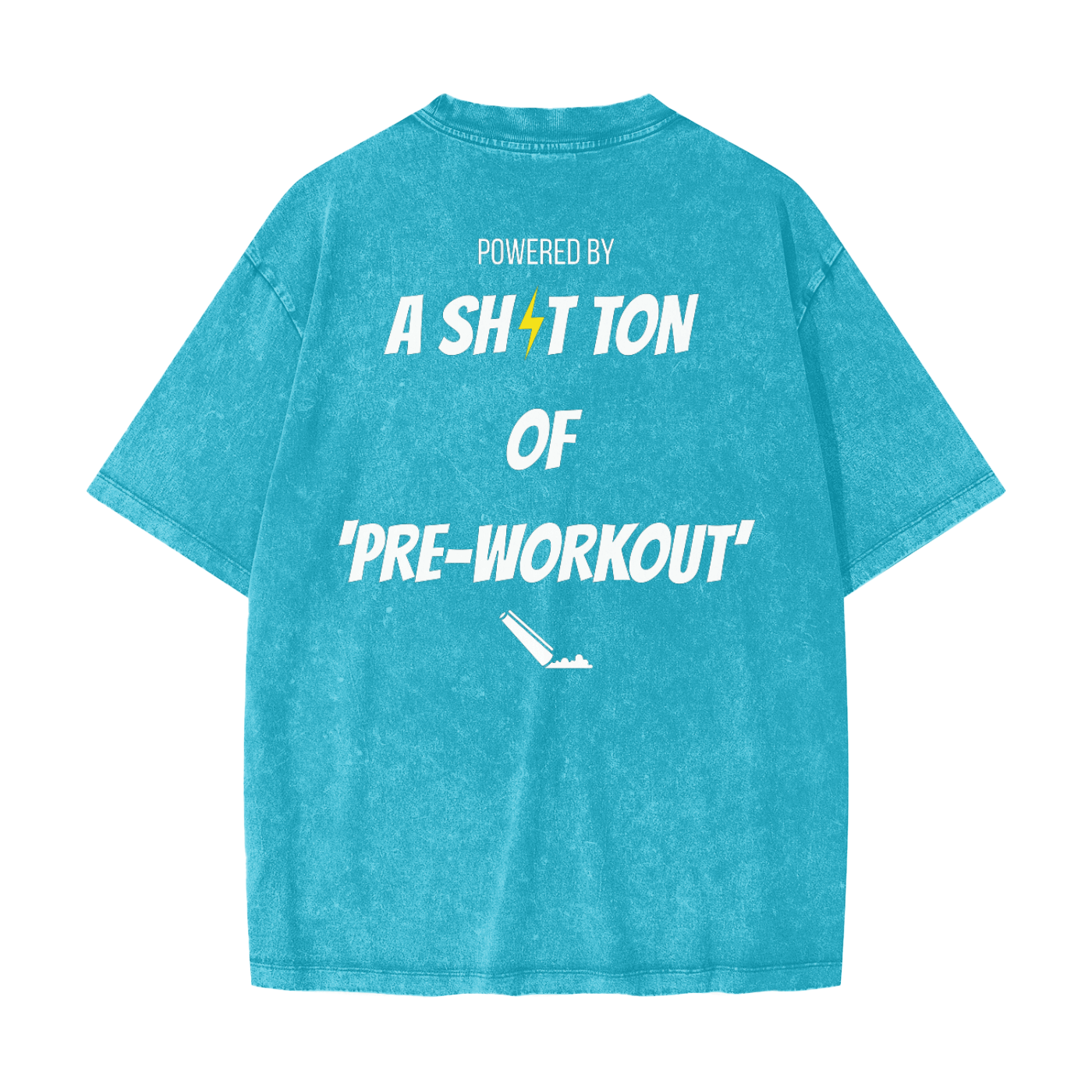 Heavyweight oversized graphic gym tee in snow washed cotton with bold slogan