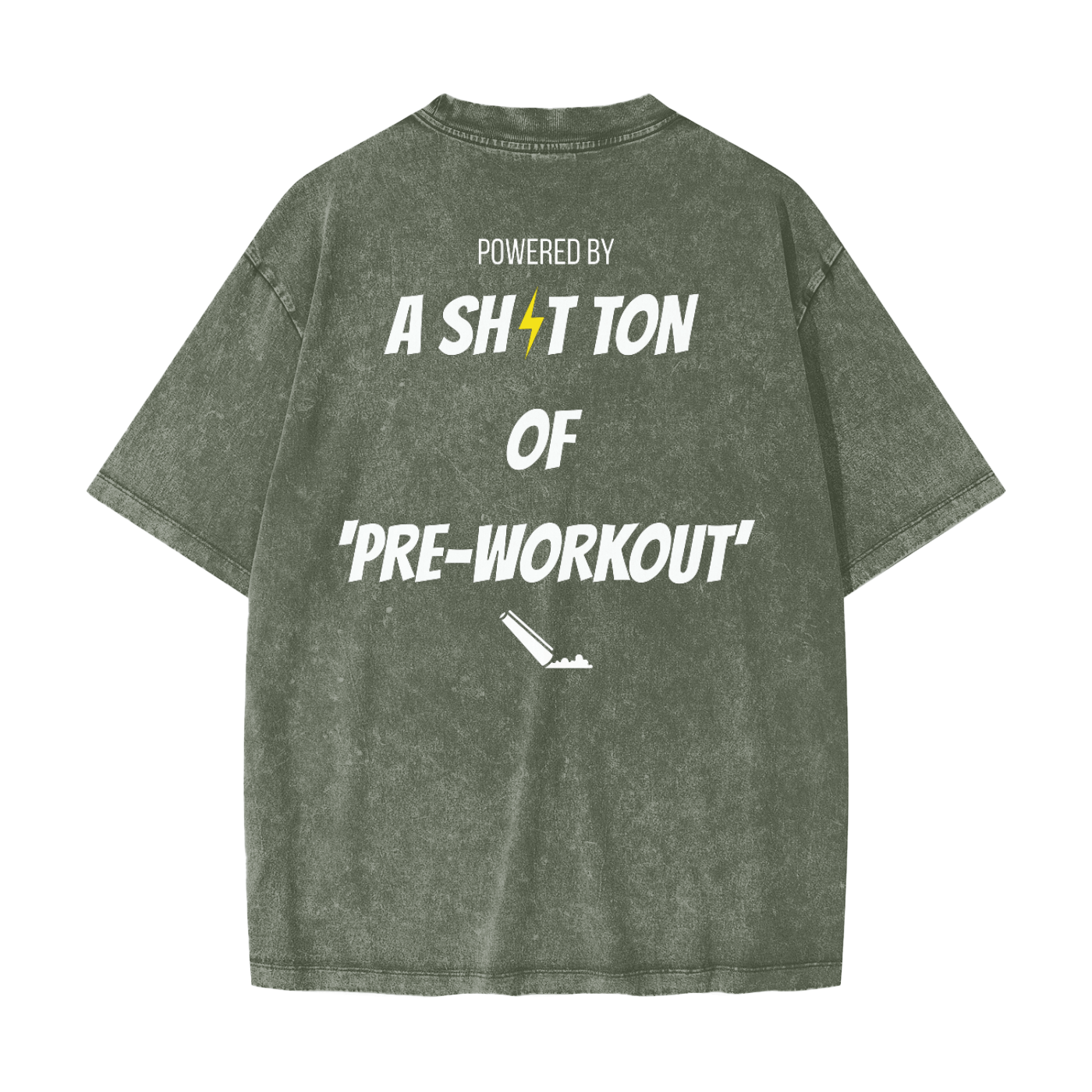 Heavyweight oversized graphic gym tee in snow washed cotton with bold slogan