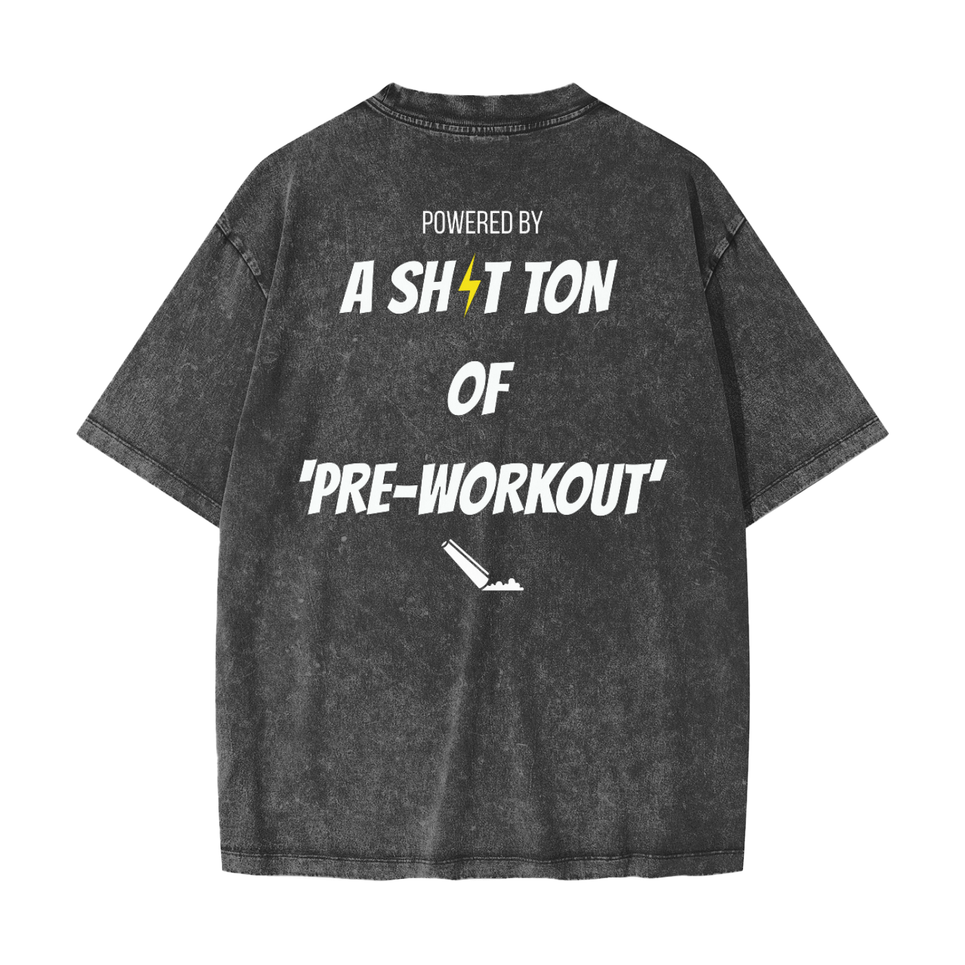 Heavyweight oversized graphic gym tee in snow washed cotton with bold slogan