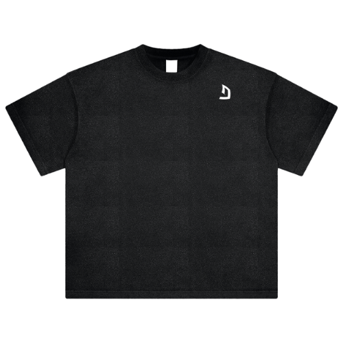 Heavyweight vintage washed gym tee with bold slogan and image.