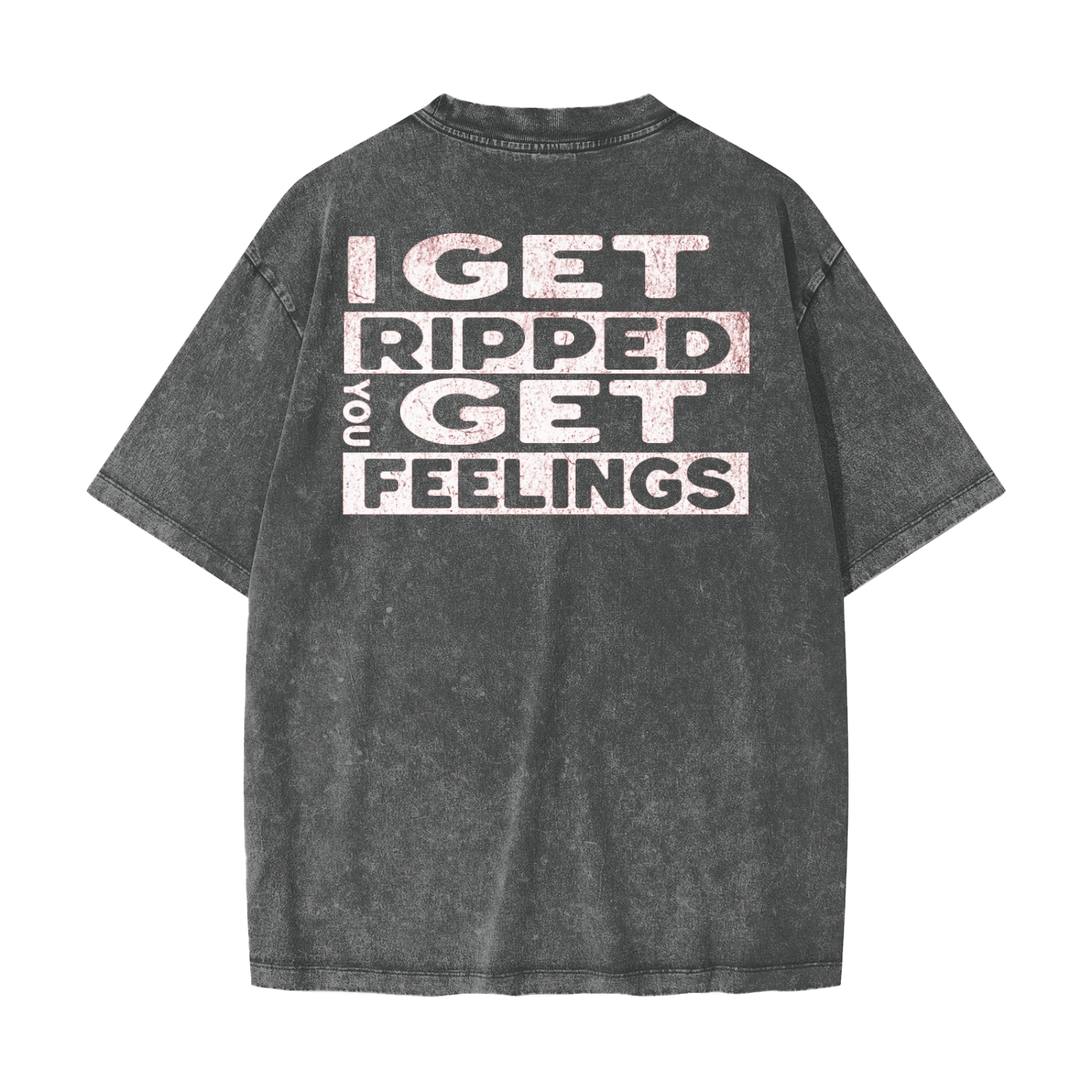 Heavyweight oversized graphic gym tee in snow washed cotton with bold slogan