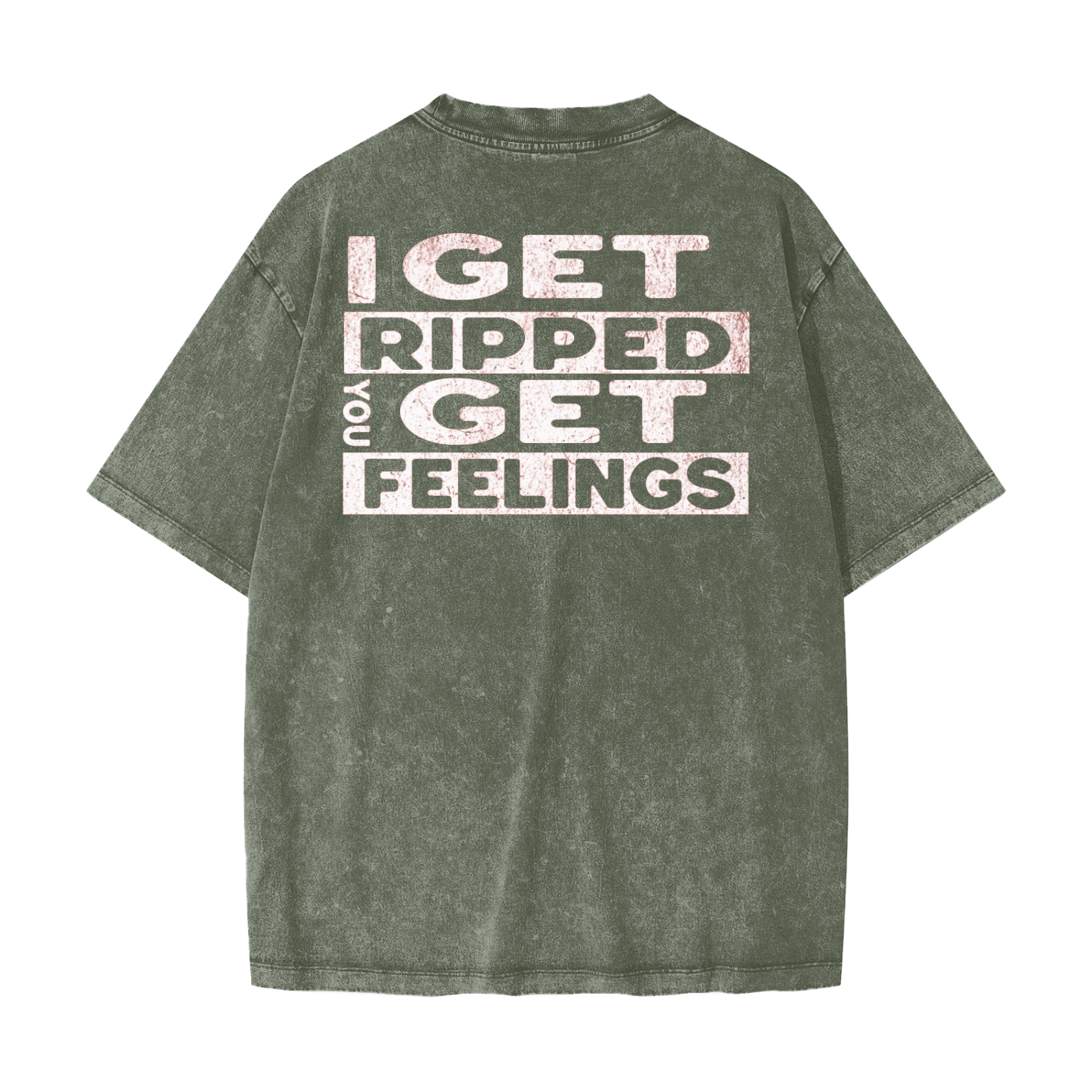 Heavyweight oversized graphic gym tee in snow washed cotton with bold slogan