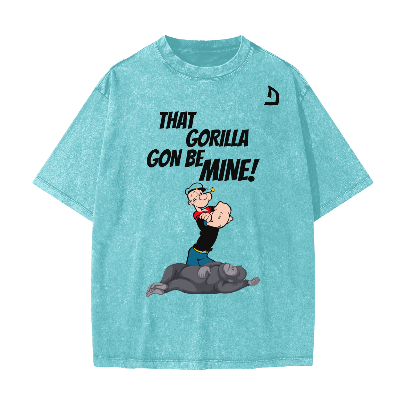 Heavyweight oversized graphic gym tee in snow washed cotton with bold slogan