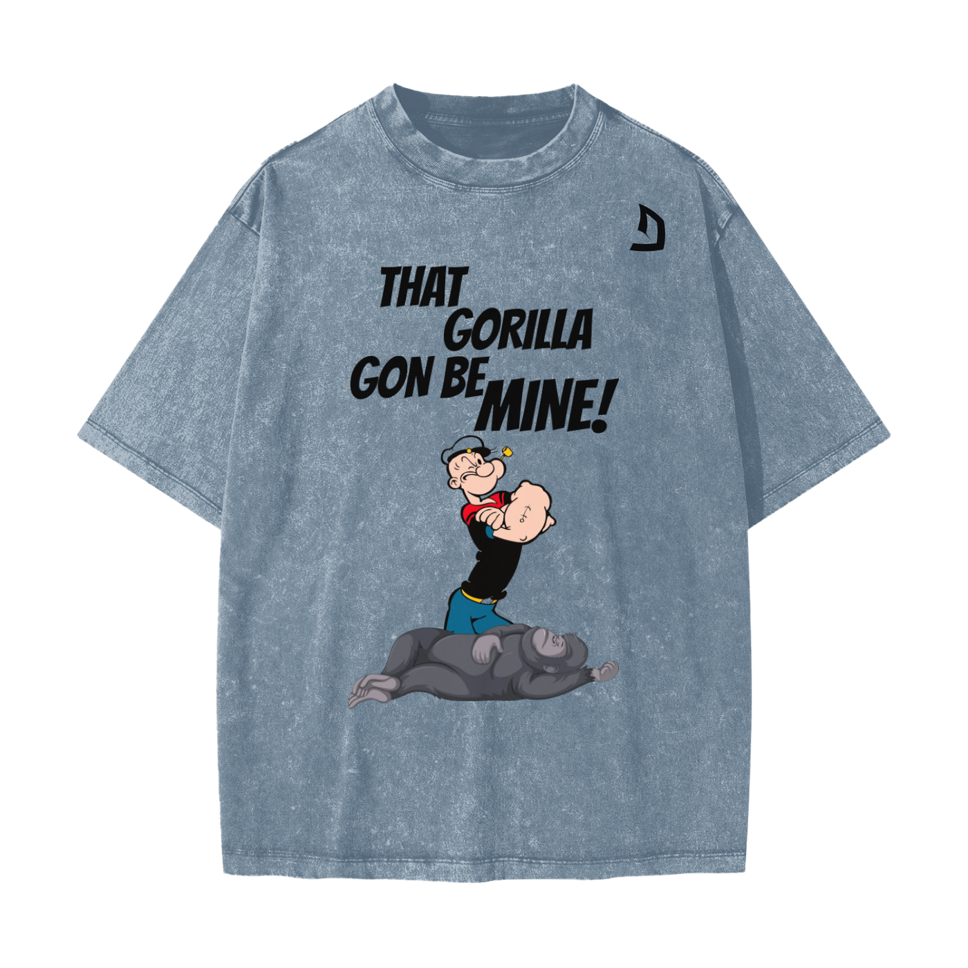 Heavyweight oversized graphic gym tee in snow washed cotton with bold slogan