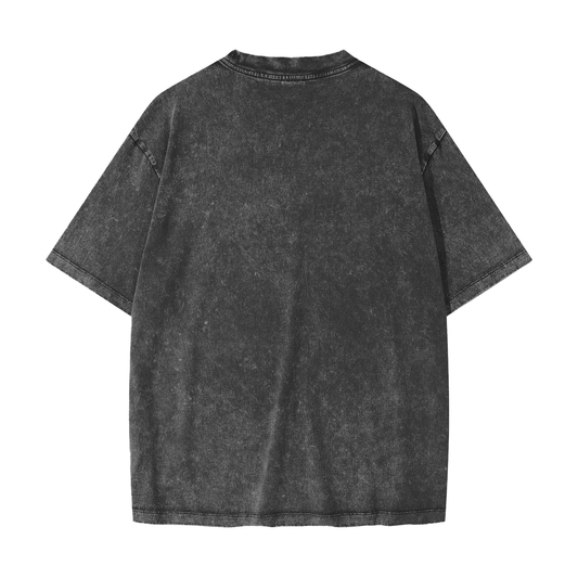 Heavyweight oversized graphic gym tee in snow washed cotton with bold slogan