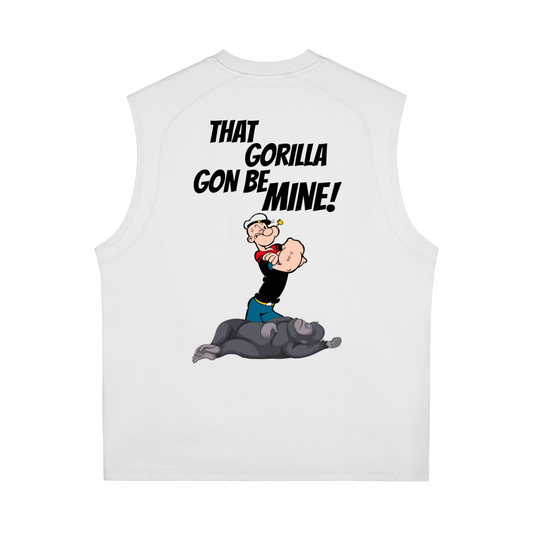 workout/gym graphic tank in cotton with bold slogan