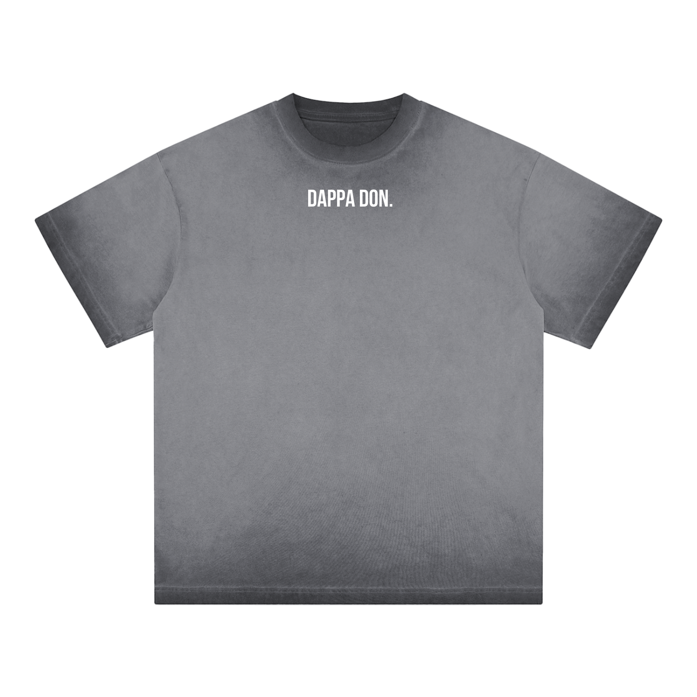 Reverse dyed graphic gym/ workout tee with bold slogan and image