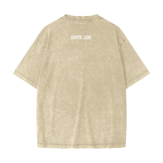 Heavyweight oversized graphic gym tee in snow washed cotton with bold slogan