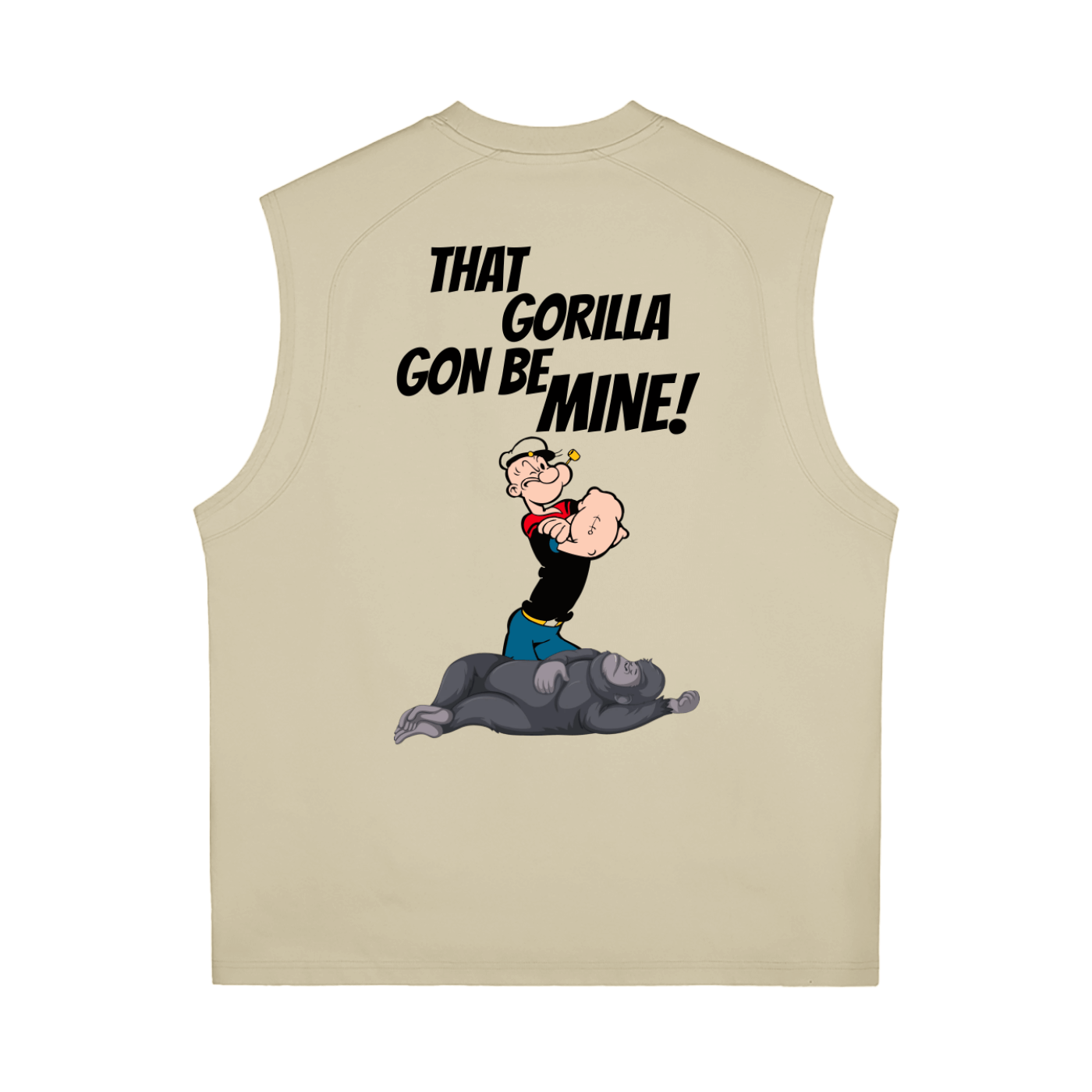 workout/gym graphic tank in cotton with bold slogan