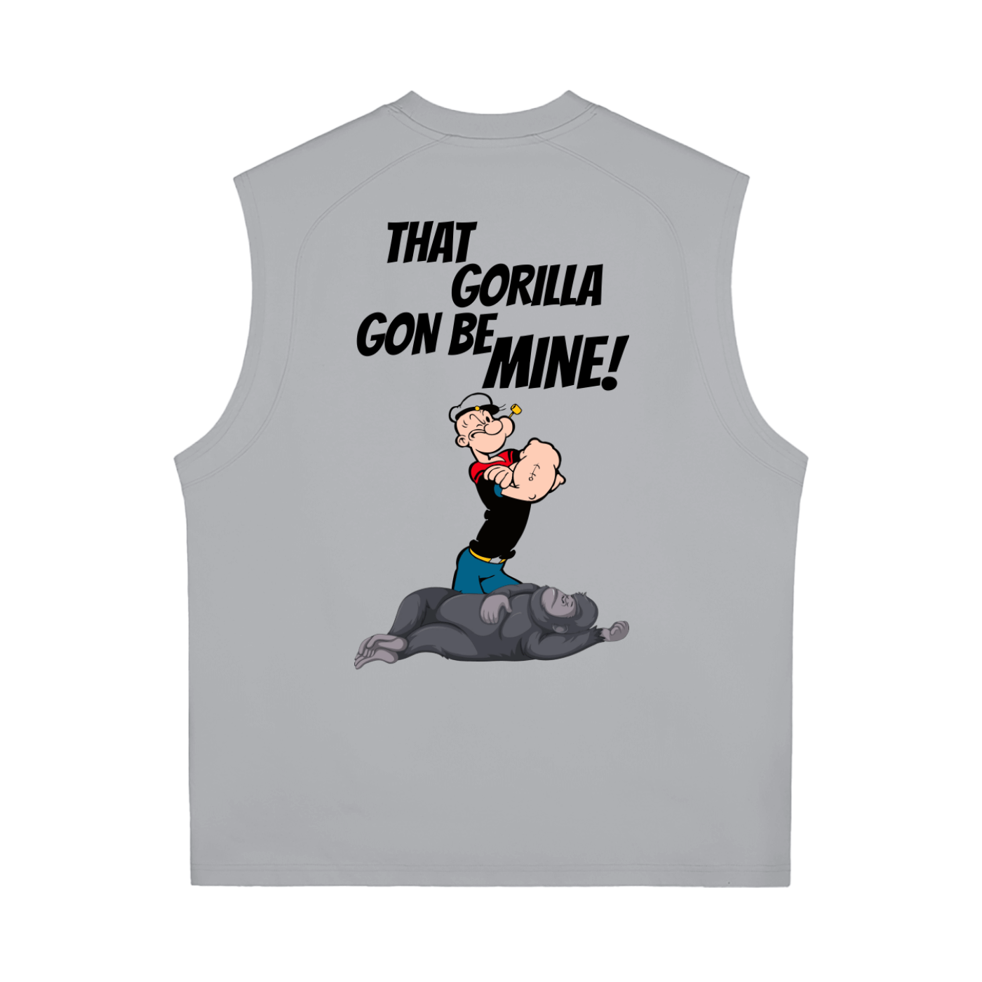 workout/gym graphic tank in cotton with bold slogan