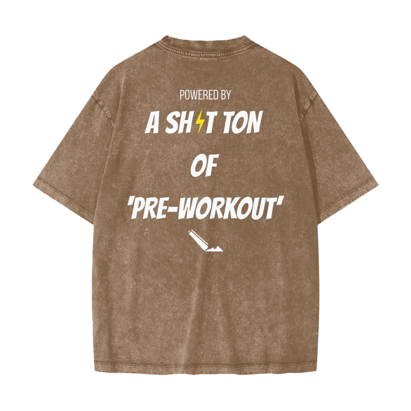Heavyweight oversized graphic gym tee in snow washed cotton with bold slogan